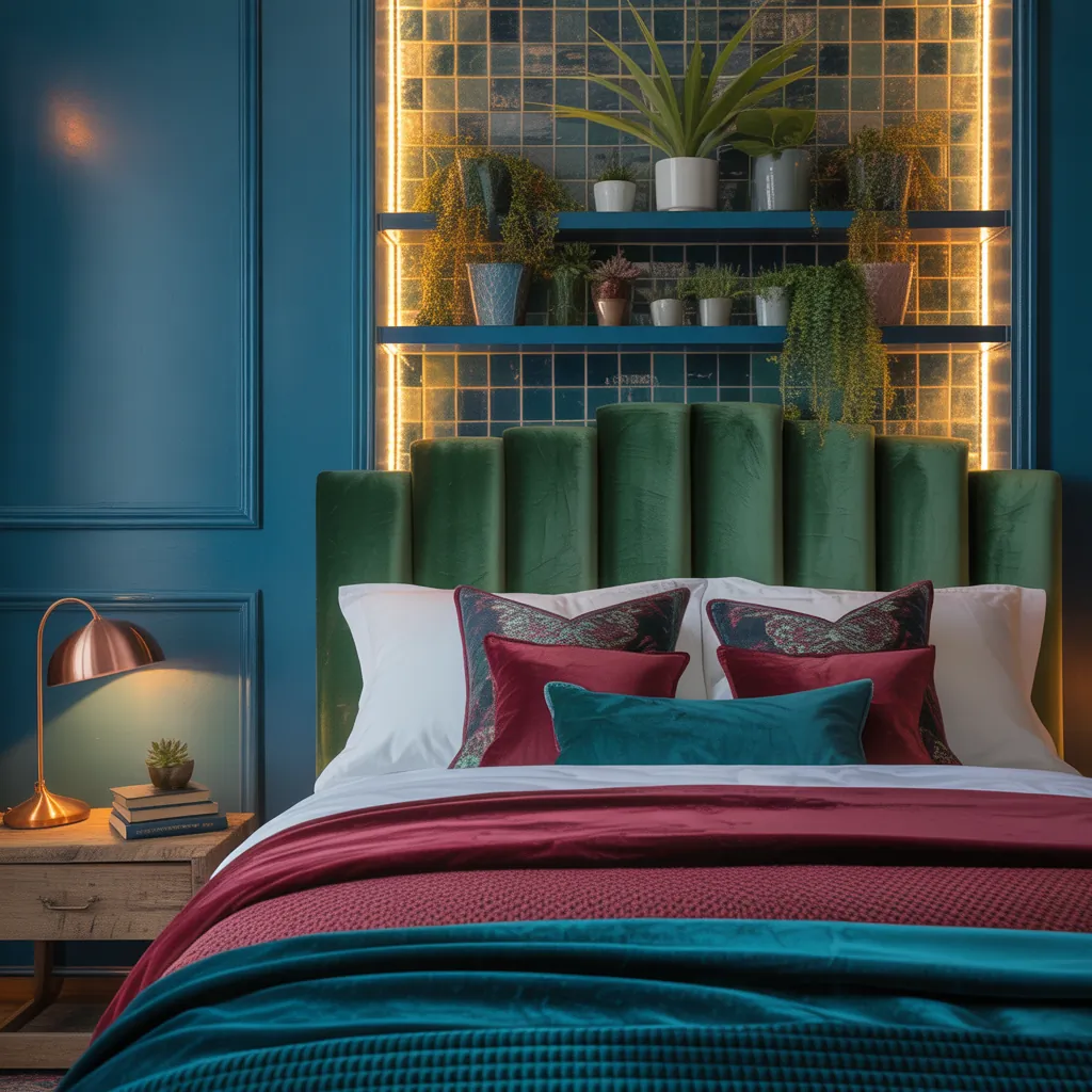 jewel toned bedroom decor