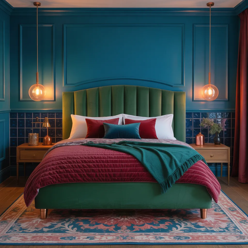 jewel toned bedroom decor