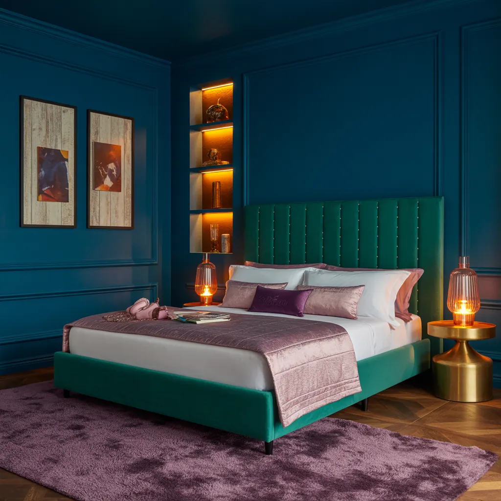 jewel toned bedroom decor