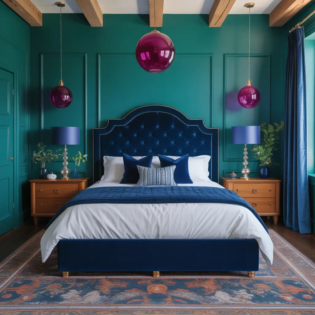 jewel toned bedroom decor