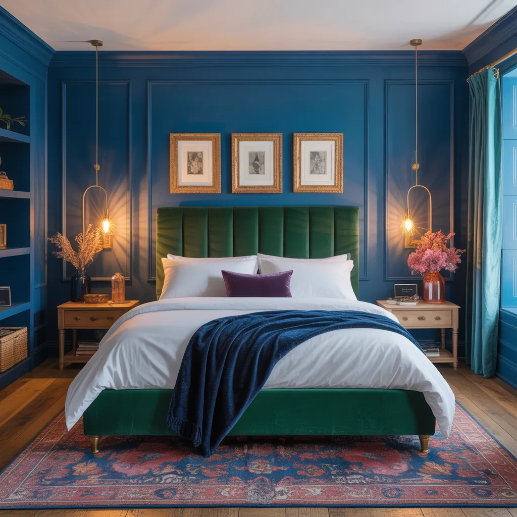 jewel toned bedroom decor