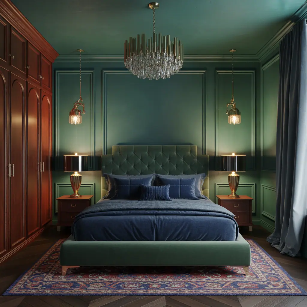 jewel toned bedroom decor