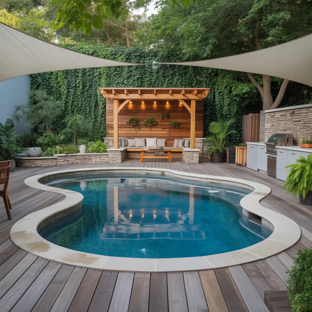 kidney shaped backyard pool ideas