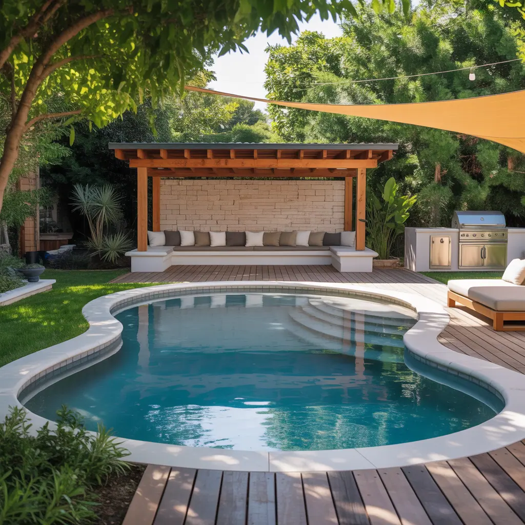 kidney shaped backyard pool ideas