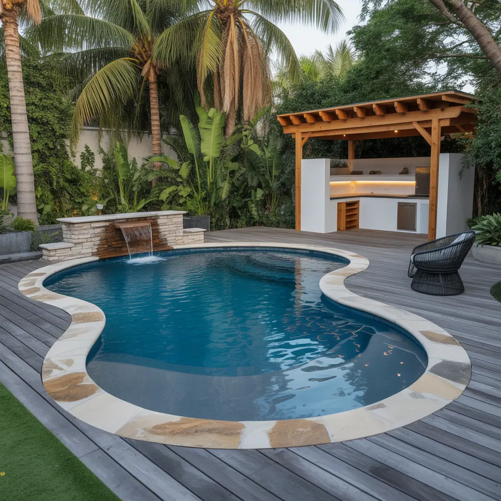 kidney shaped backyard pool ideas