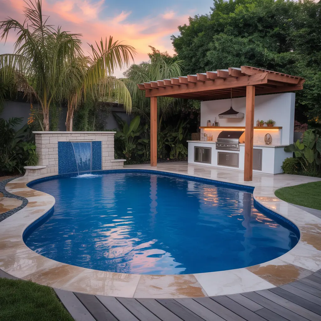 kidney shaped backyard pool ideas
