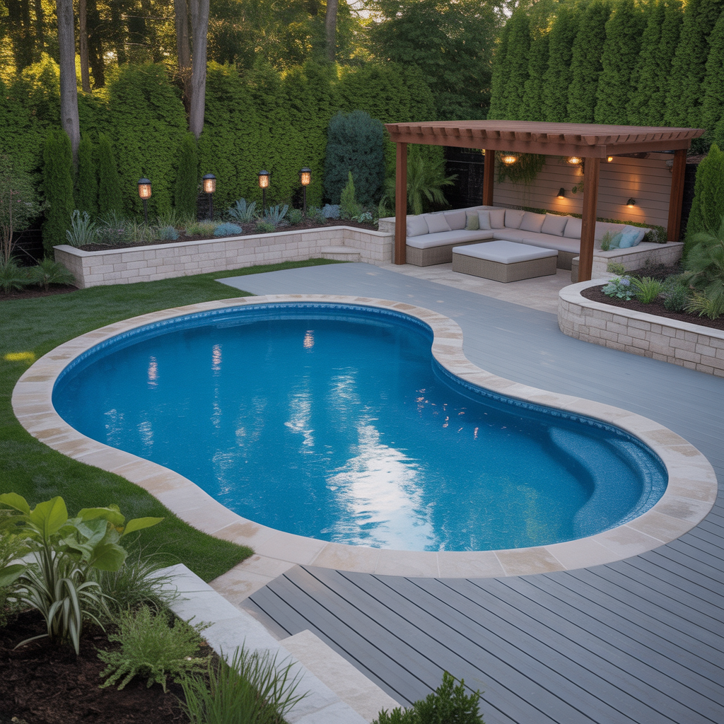 kidney shaped backyard pool ideas
