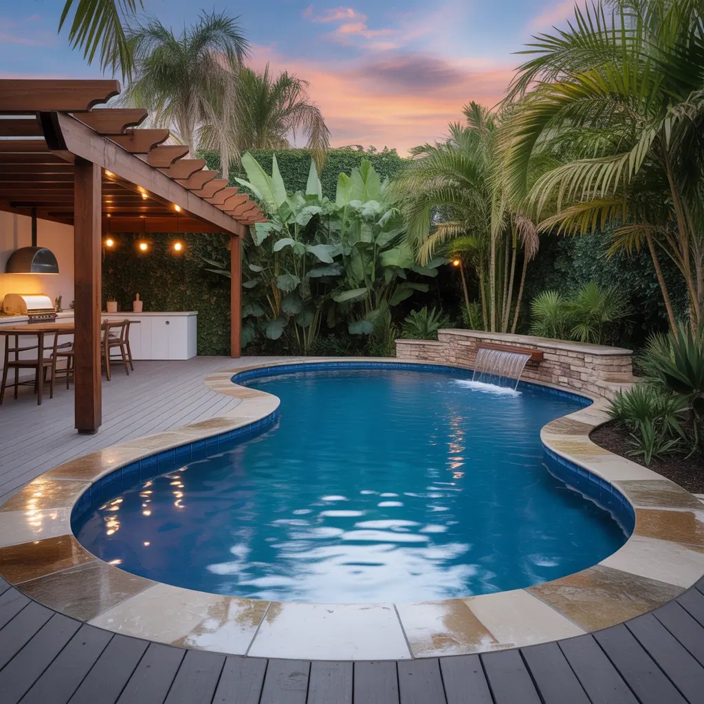 kidney shaped backyard pool ideas