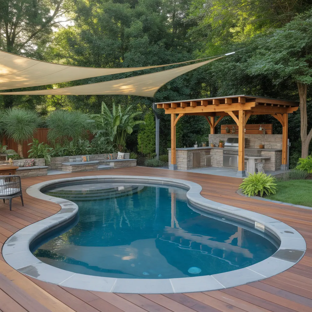 kidney shaped backyard pool ideas