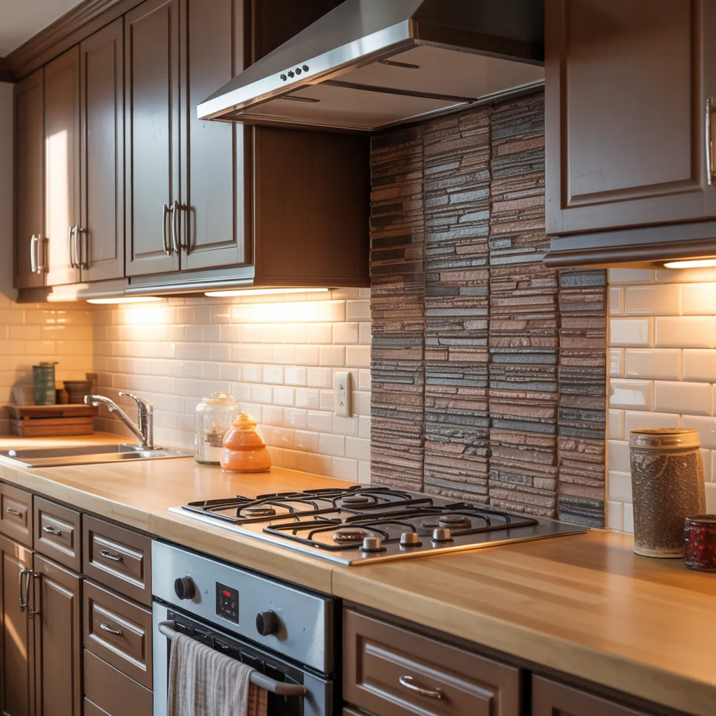 kitchen backsplash ideas brown cabinets