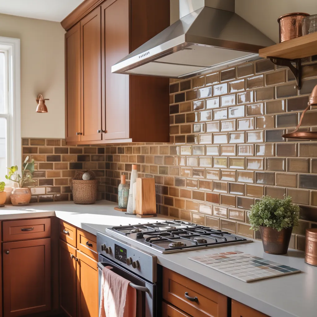 kitchen backsplash ideas brown cabinets