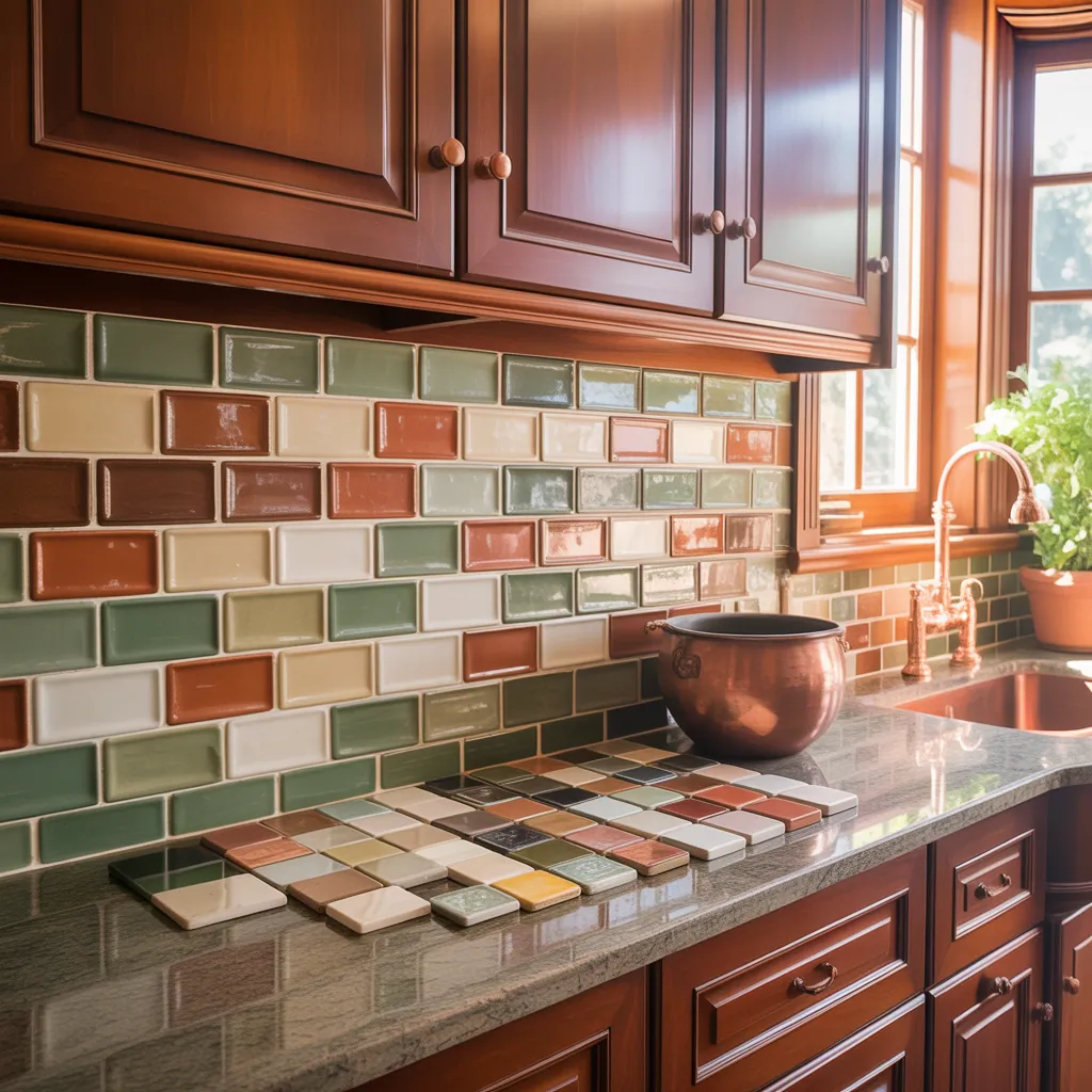 kitchen backsplash ideas brown cabinets