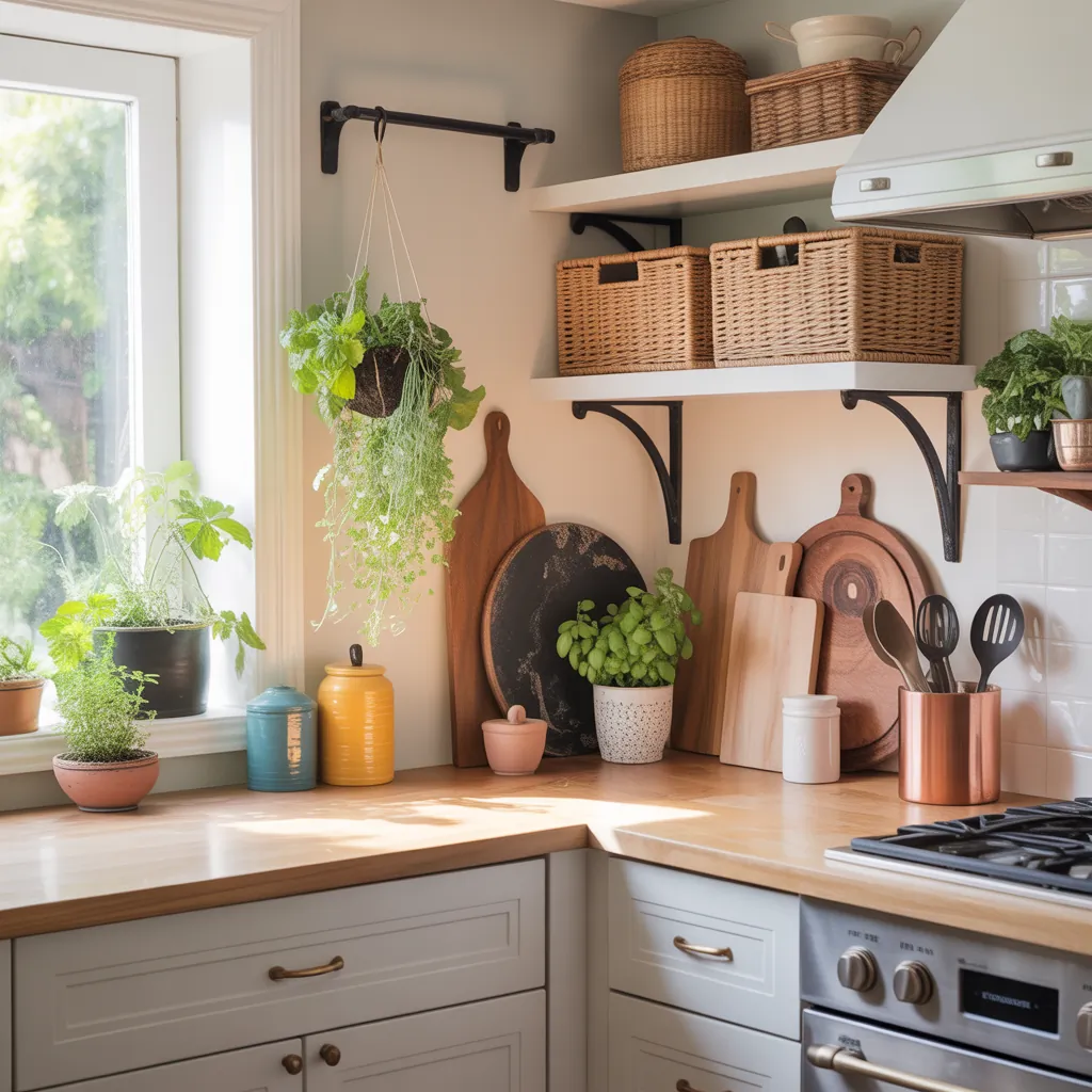 kitchen counter corner decor ideas