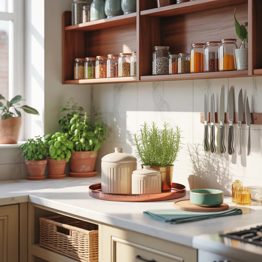 kitchen counter corner decor ideas