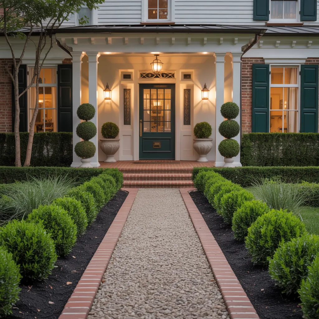 landscaping ideas front entrance walkway