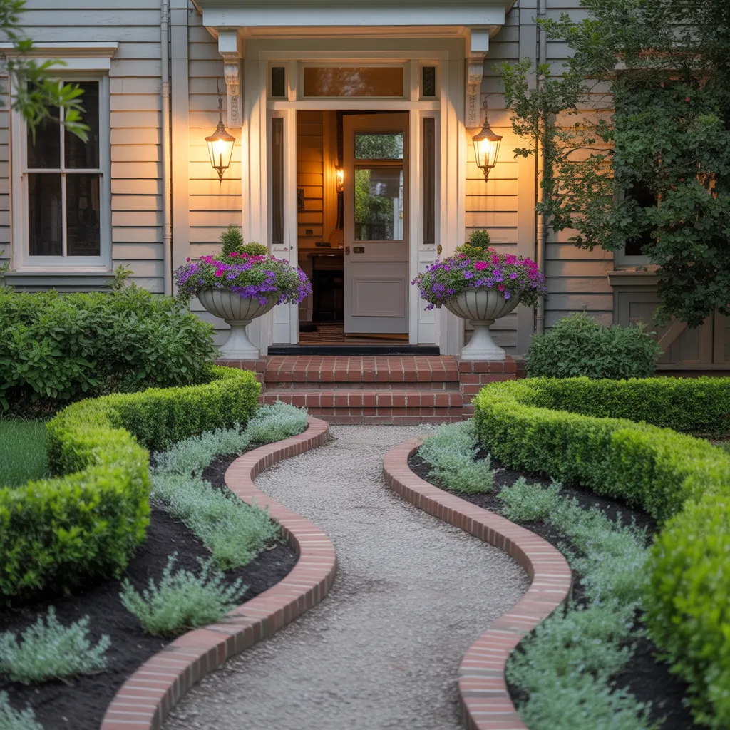 landscaping ideas front entrance walkway