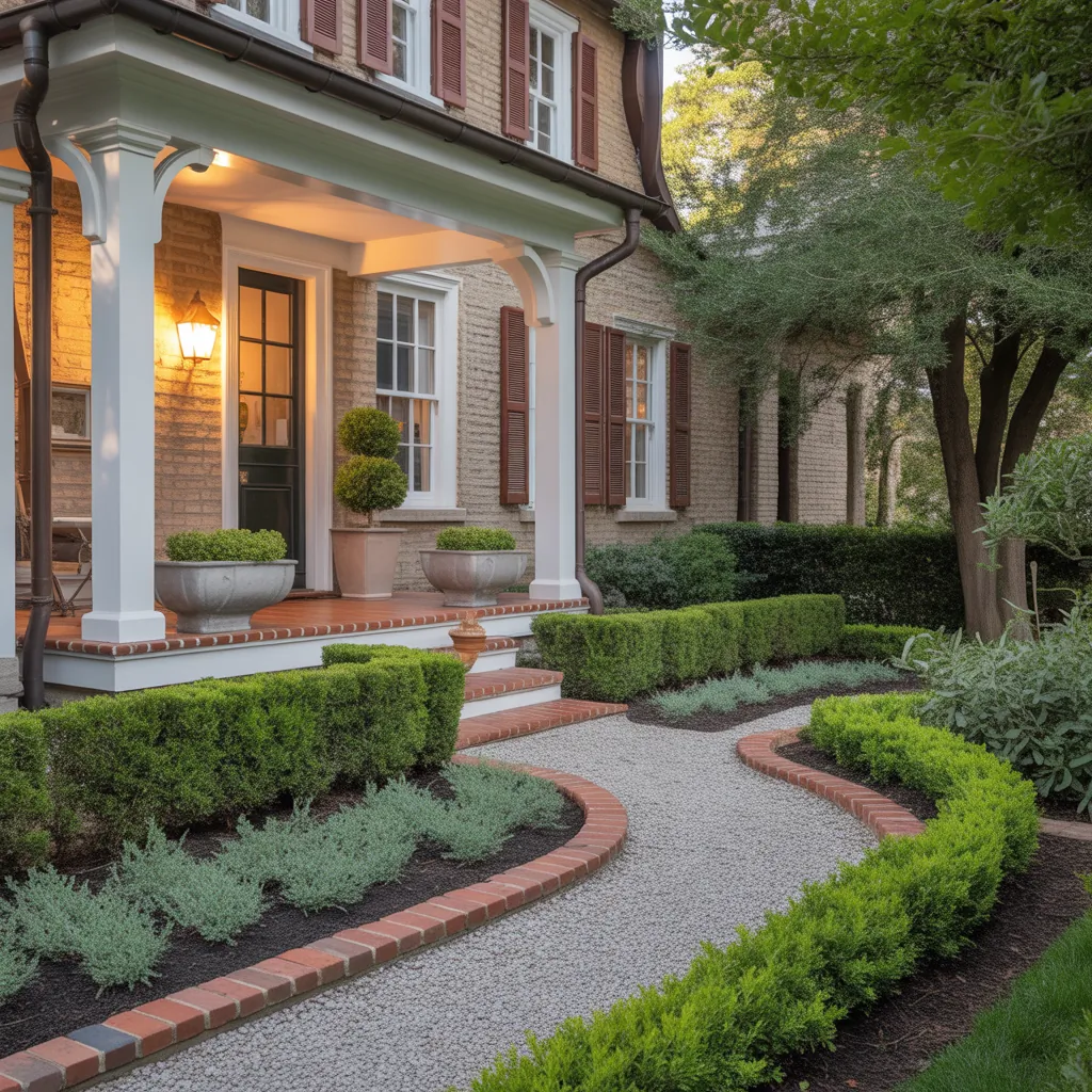 landscaping ideas front entrance walkway
