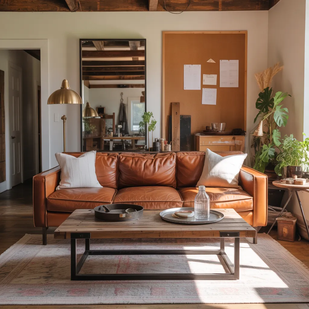 leather couch coffee table