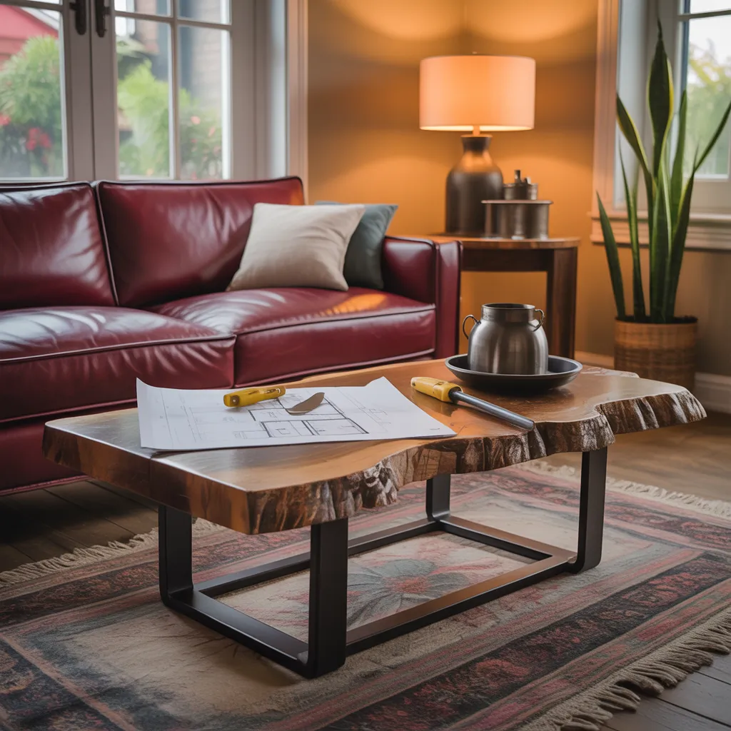 leather couch coffee table