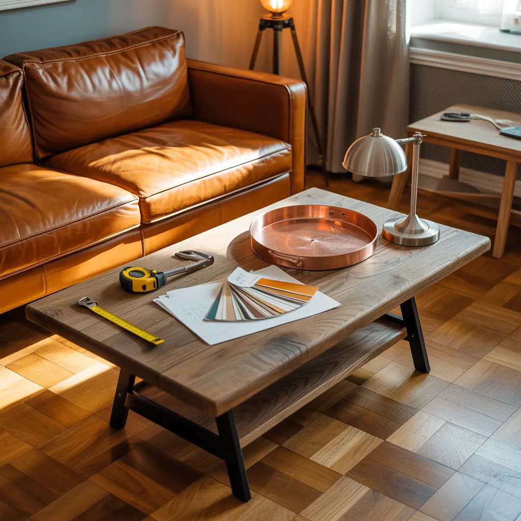 leather couch coffee table
