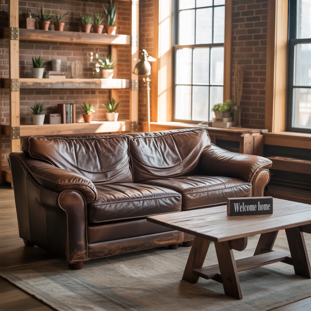 leather couch coffee table