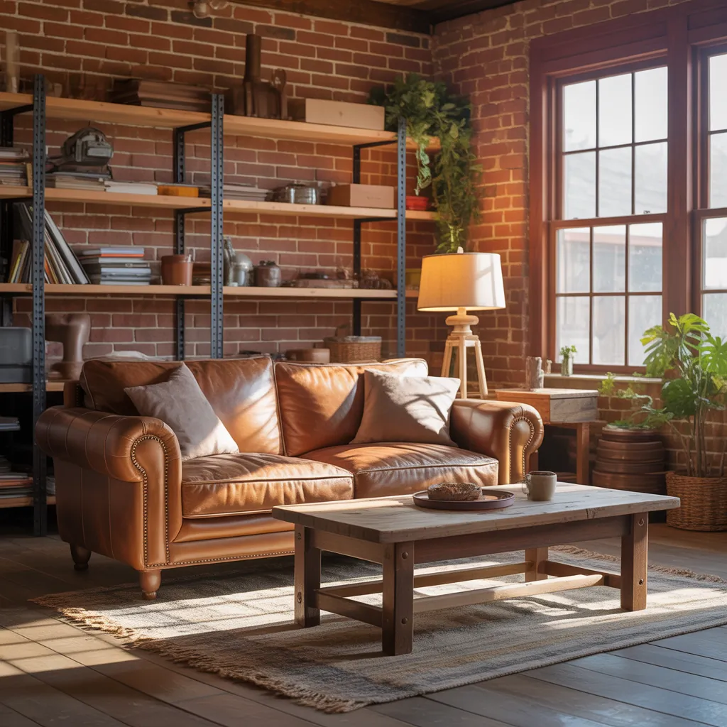 leather couch coffee table