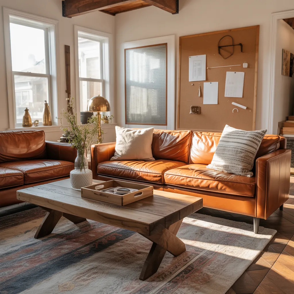 leather couch coffee table