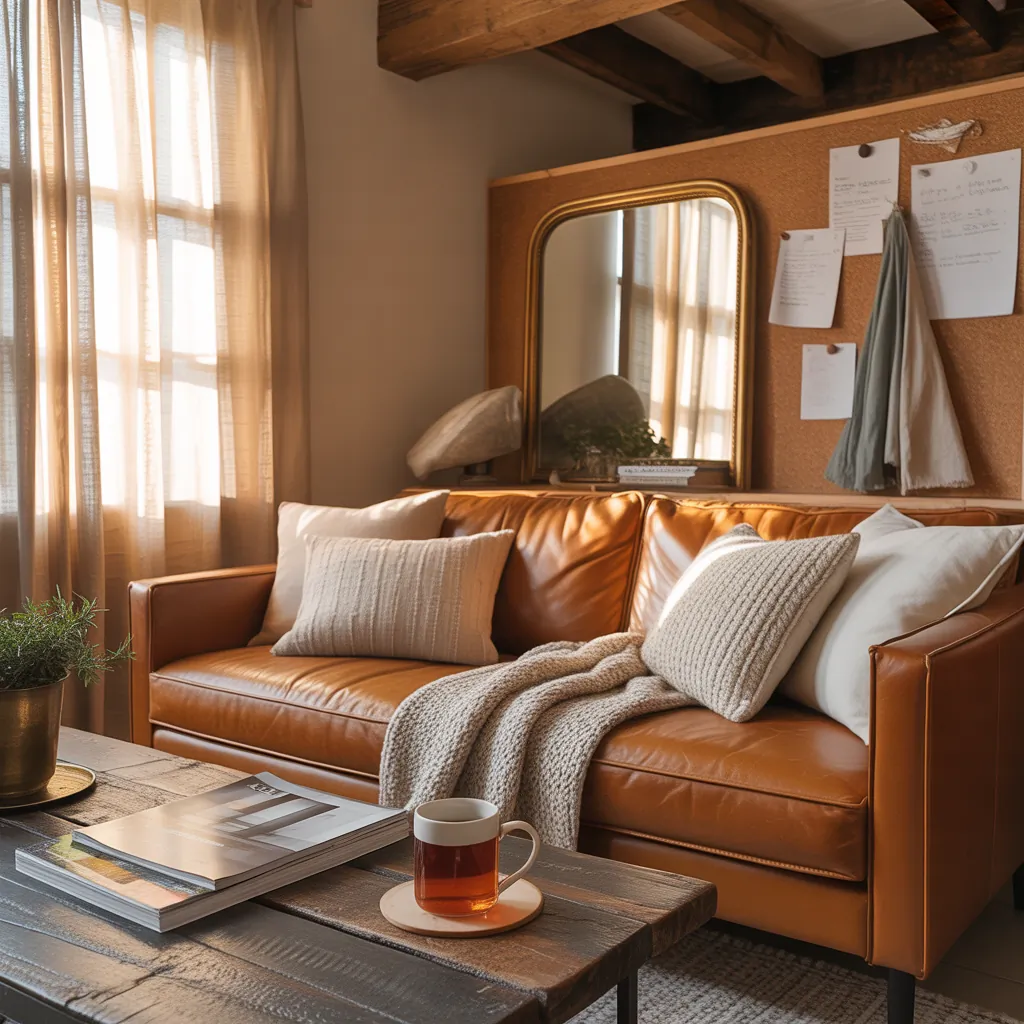 leather couch coffee table
