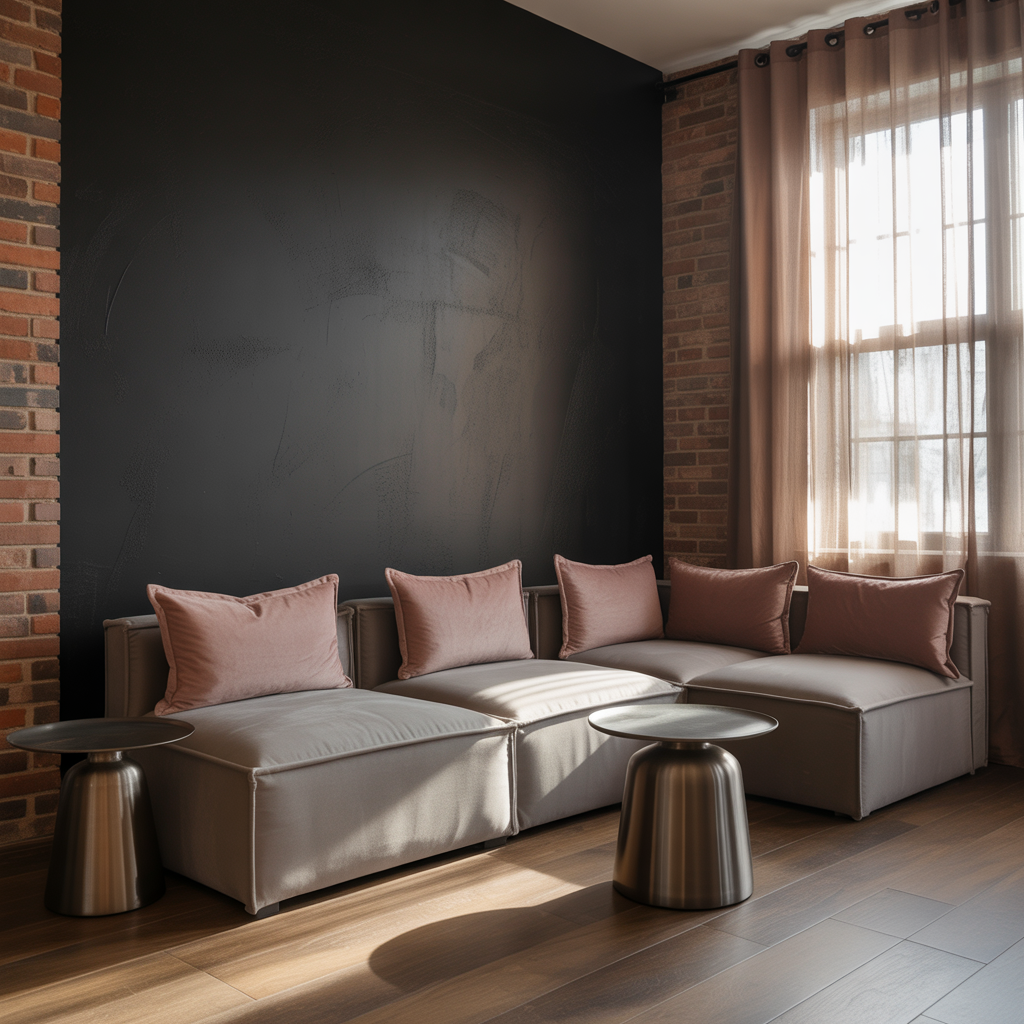 living room ideas black grey pink
