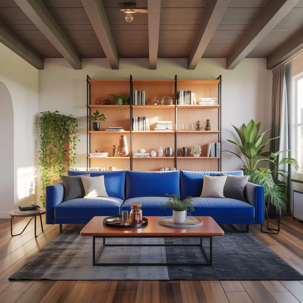 living room ideas royal blue sofa