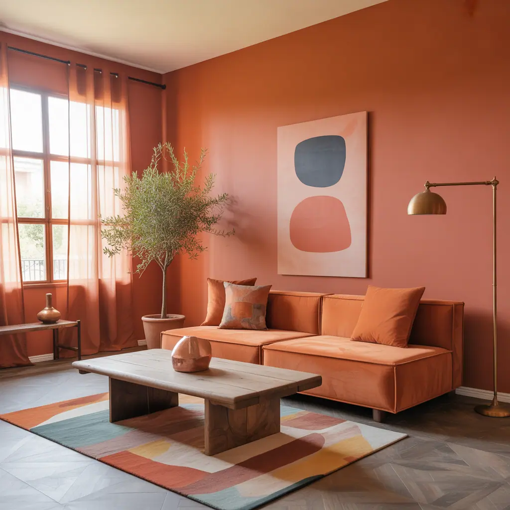 living rooms orange decor