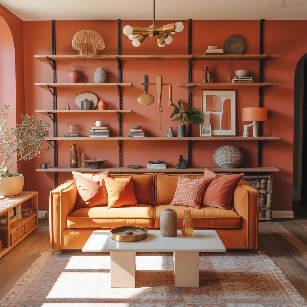living rooms orange decor
