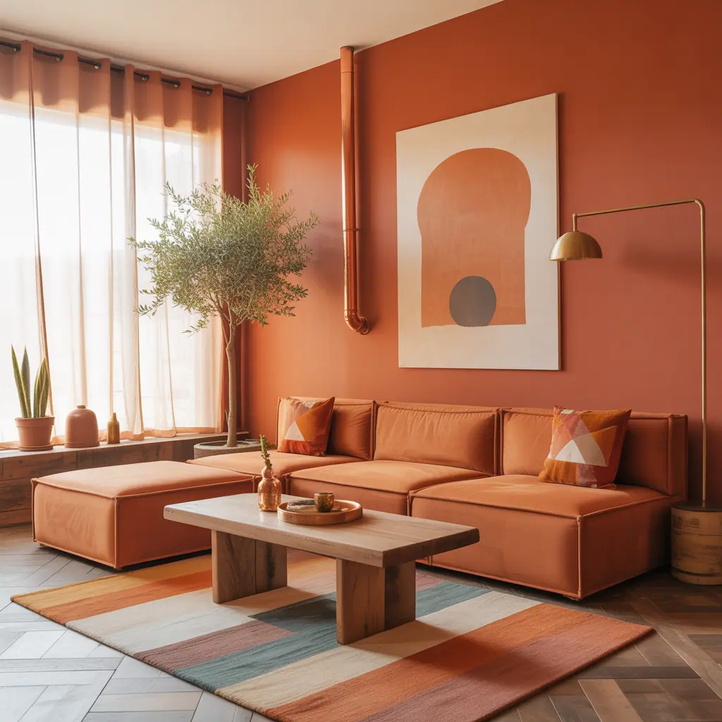 living rooms orange decor
