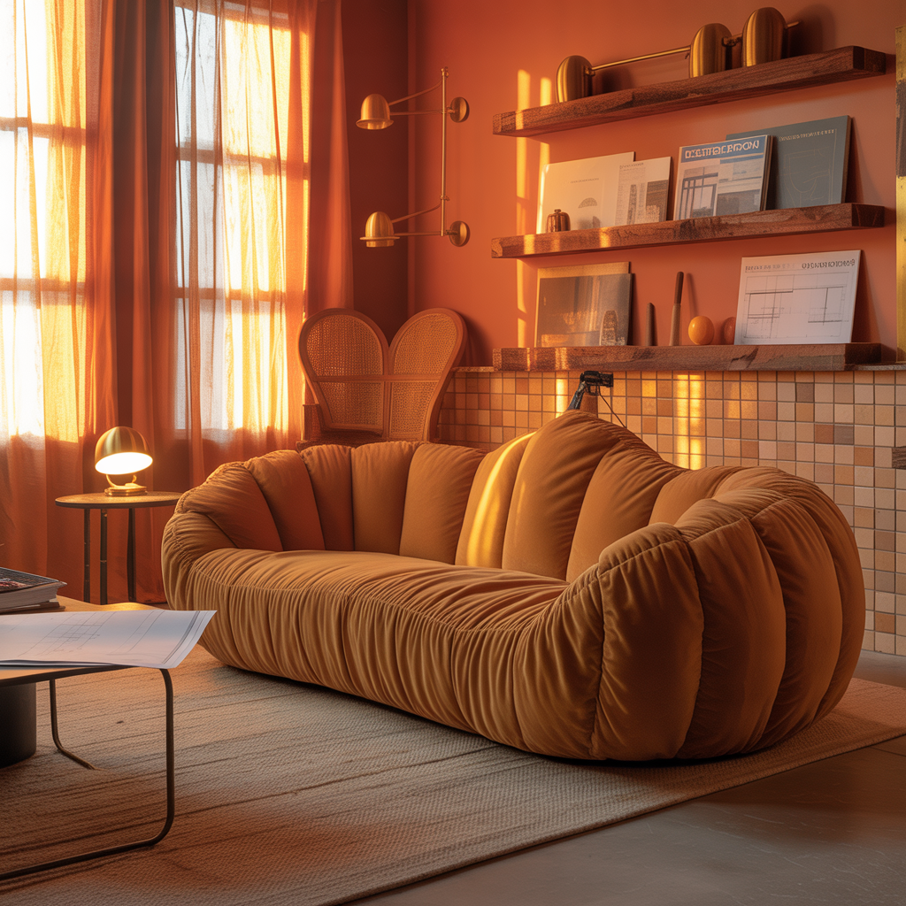 living rooms orange decor