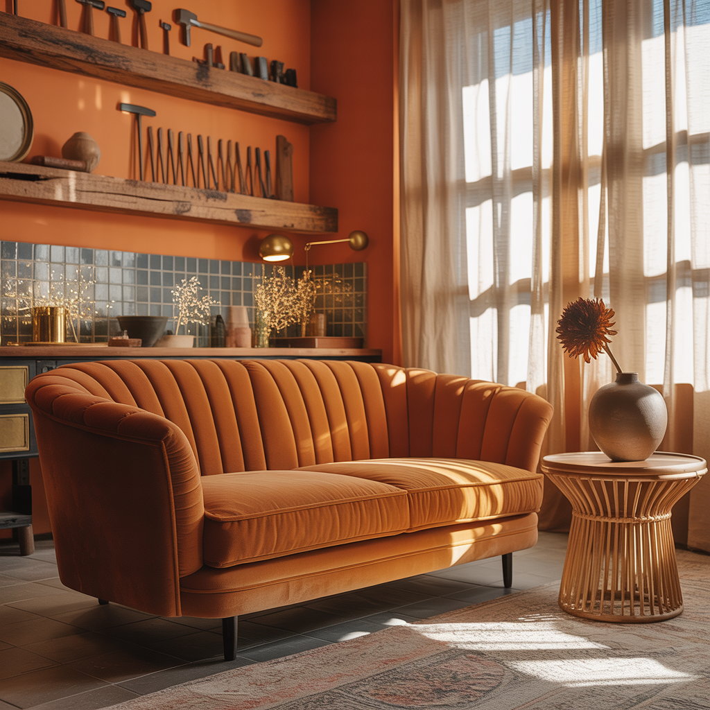 living rooms orange decor