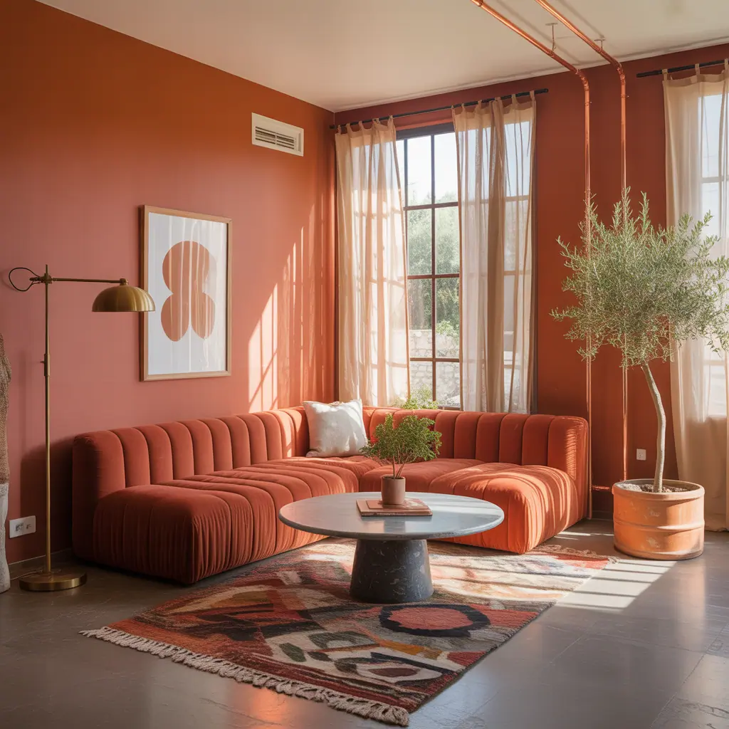 living rooms orange decor