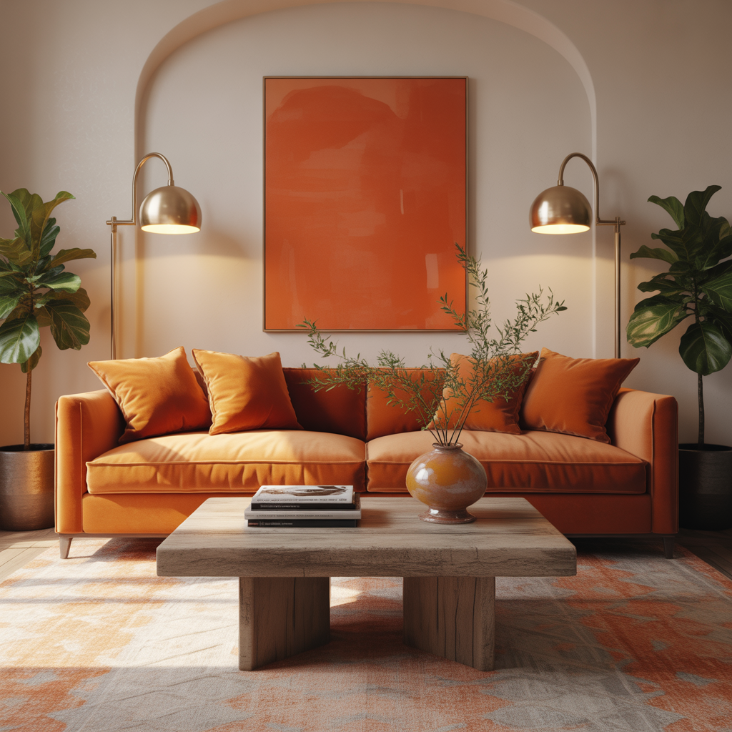 living rooms orange decor