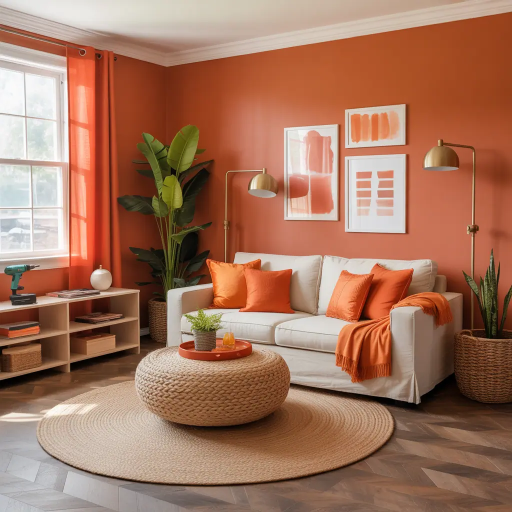 living rooms orange decor