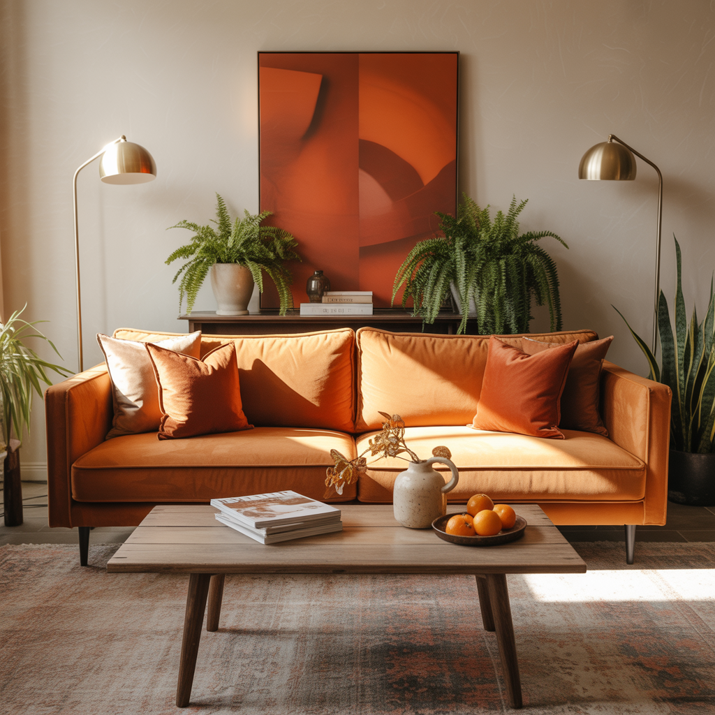 living rooms orange decor