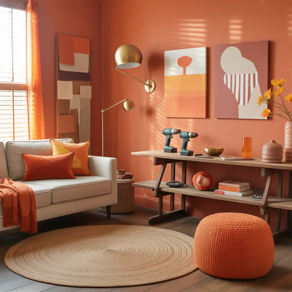 living rooms orange decor