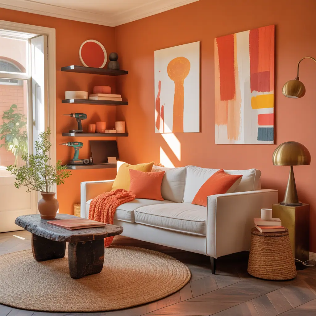 living rooms orange decor