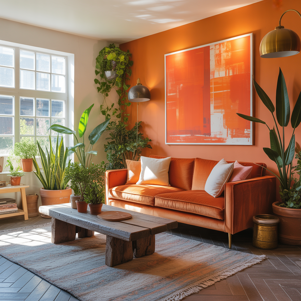 living rooms orange decor
