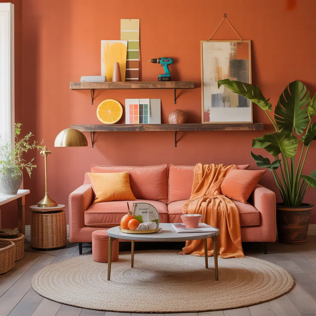 living rooms orange decor