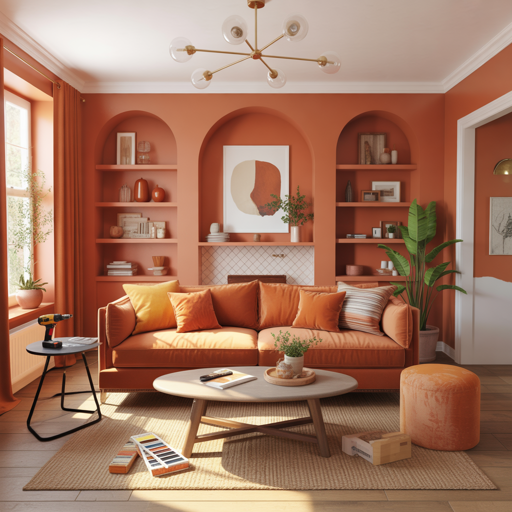 living rooms orange decor
