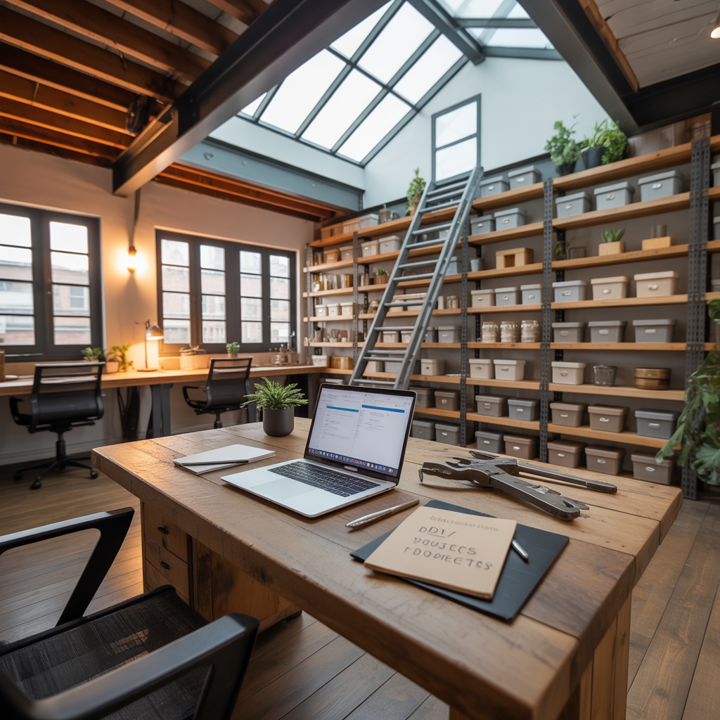 loft upstairs office ideas