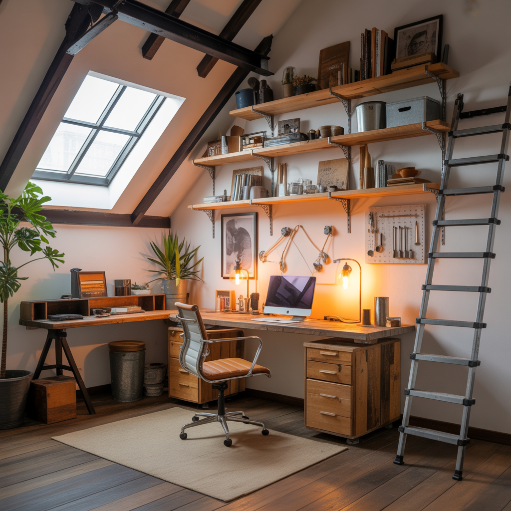 loft upstairs office ideas