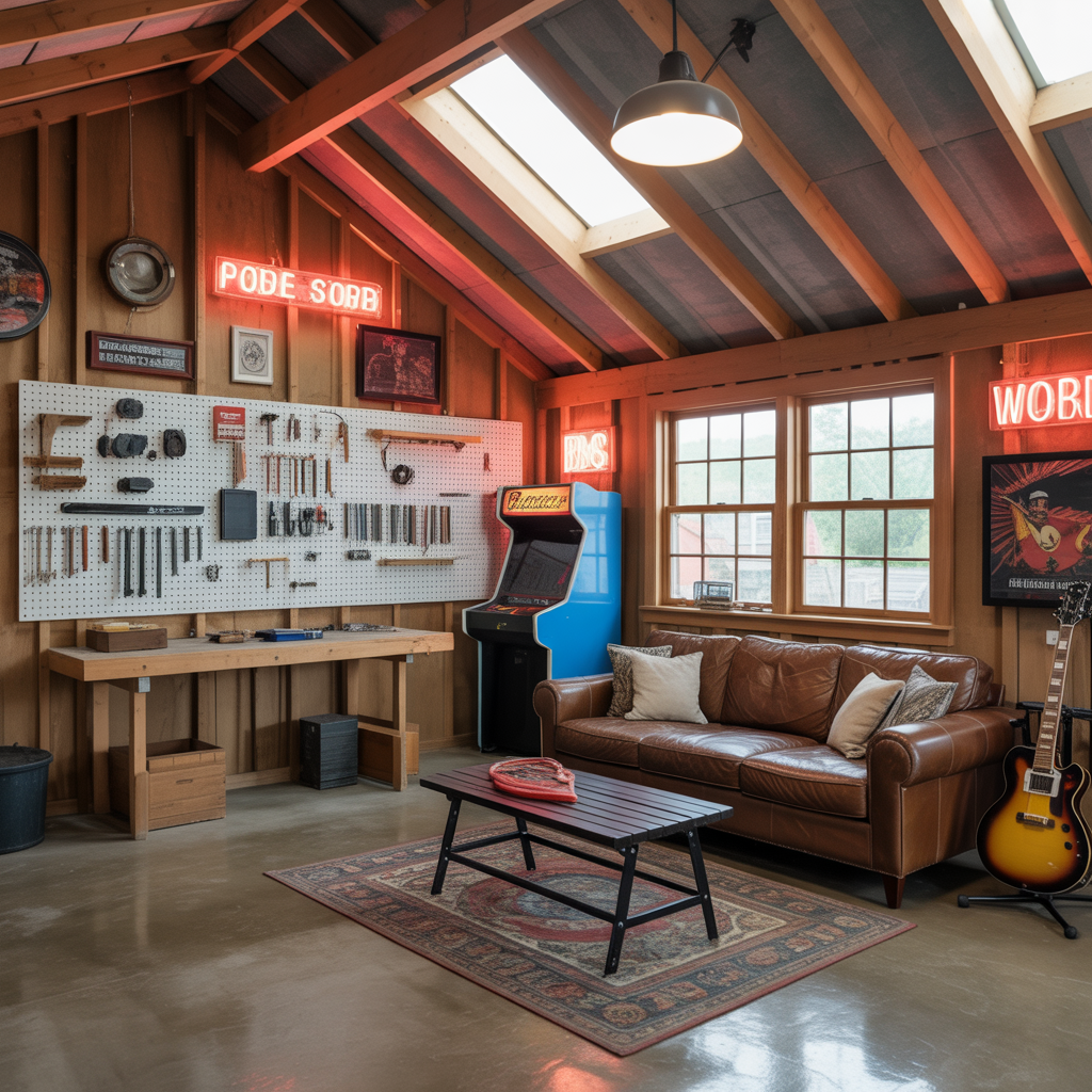 man cave pole barn loft ideas