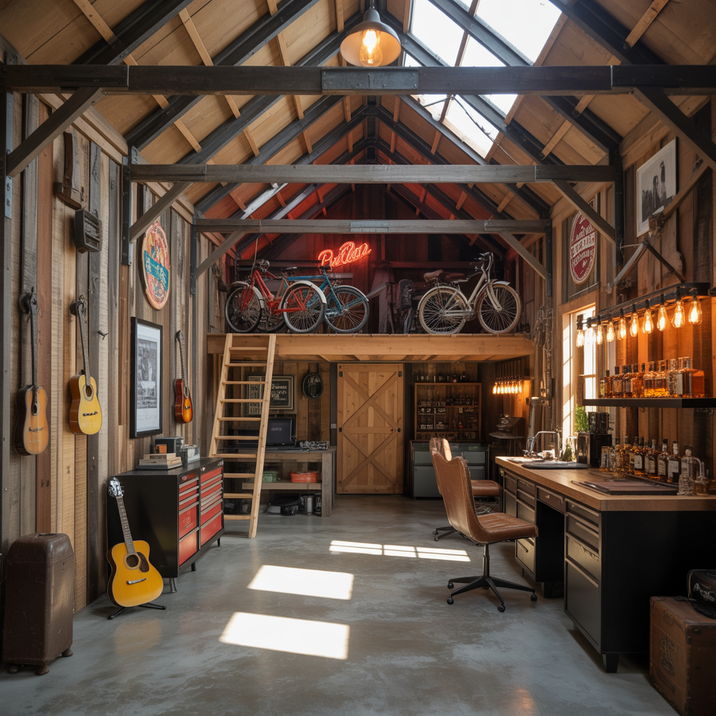 man cave pole barn loft ideas