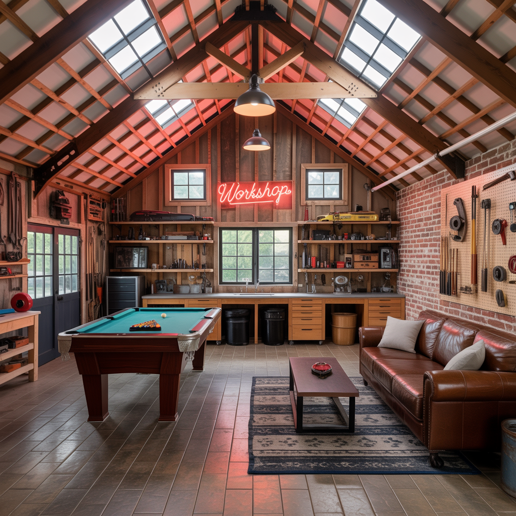 man cave pole barn loft ideas