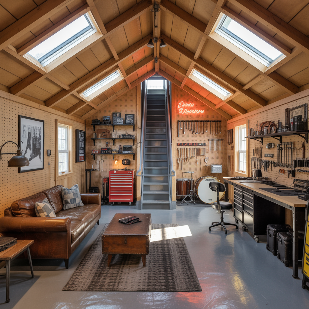 man cave pole barn loft ideas